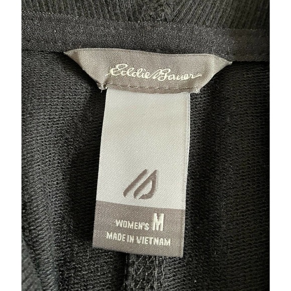 Eddie Bauer Womens M Cardigan Black Open Front Long L1 - Picture 3 of 9